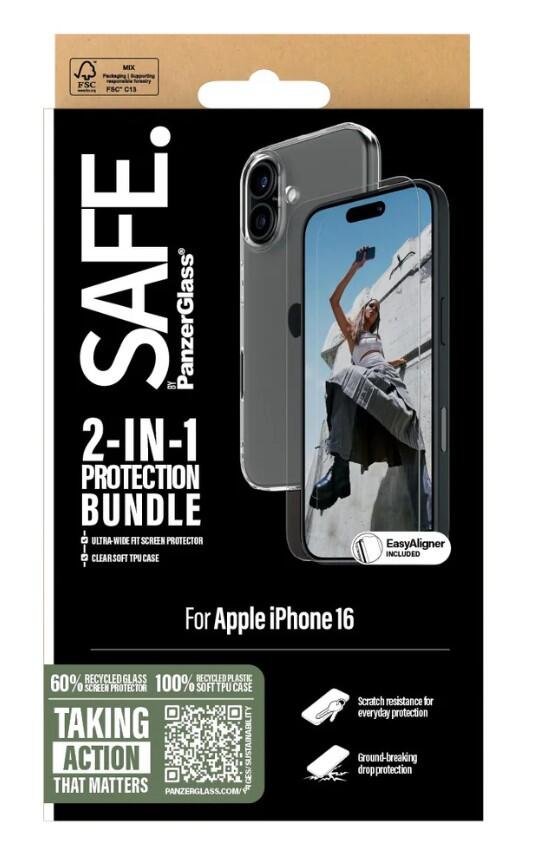 SAFE. by PanzerGlass® 2-in-1 Protection Schutzset für iPhone 16 SAFE. by PanzerGlass® 2-in-1 Protection Schutzset für iPhone 16
